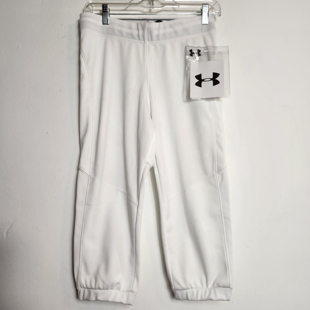 New Under Armour Womens Size Small Softball Pants White Ace Beltless Knicker NWT